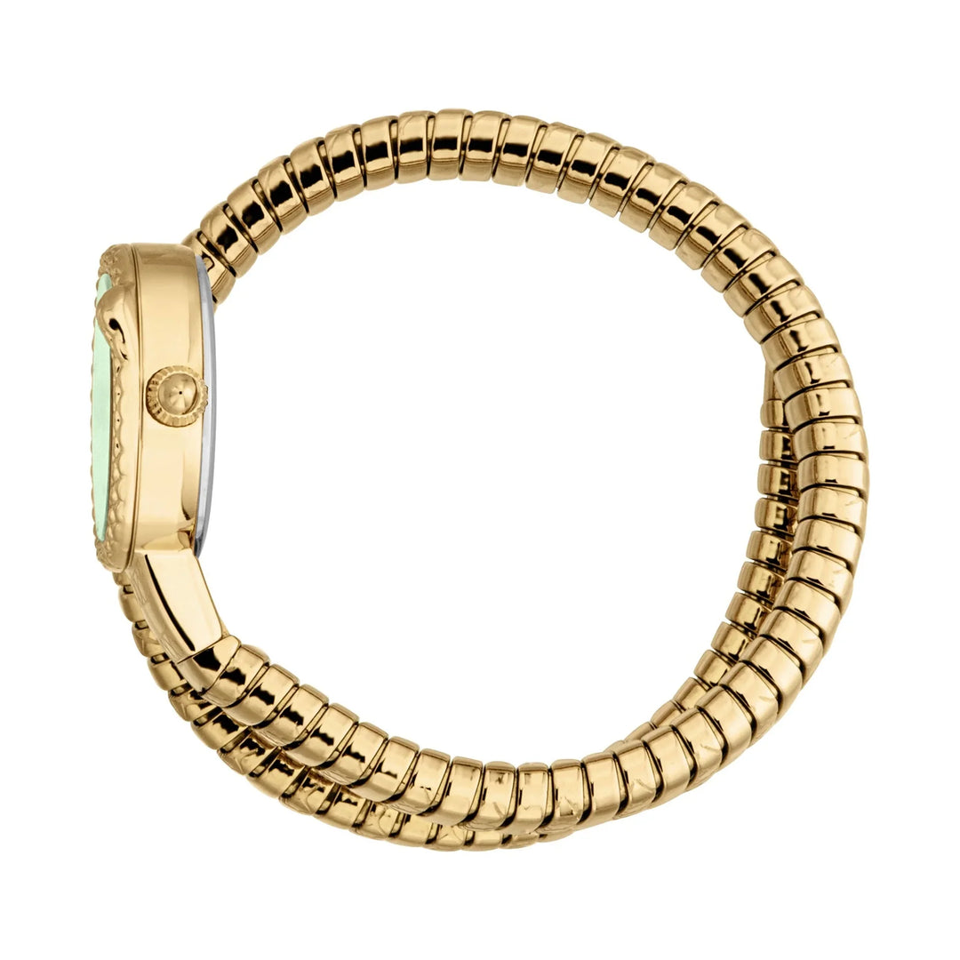 Just Cavalli Signature Snake Sirena Yellow Gold Green