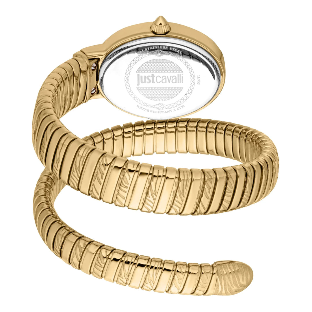 Just Cavalli Signature Snake Velina Yellow Gold Turquoise