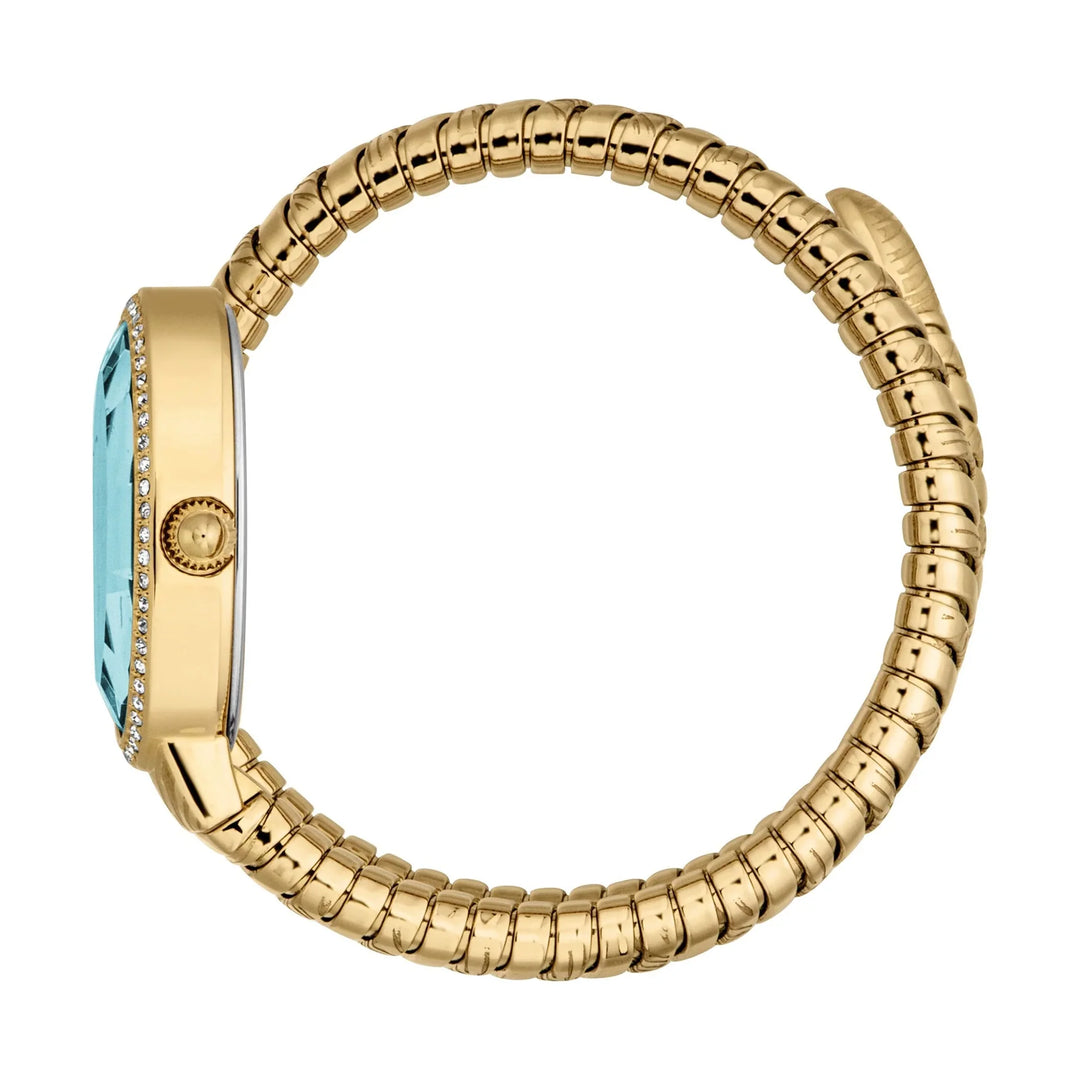 Just Cavalli Signature Snake Velina Yellow Gold Turquoise