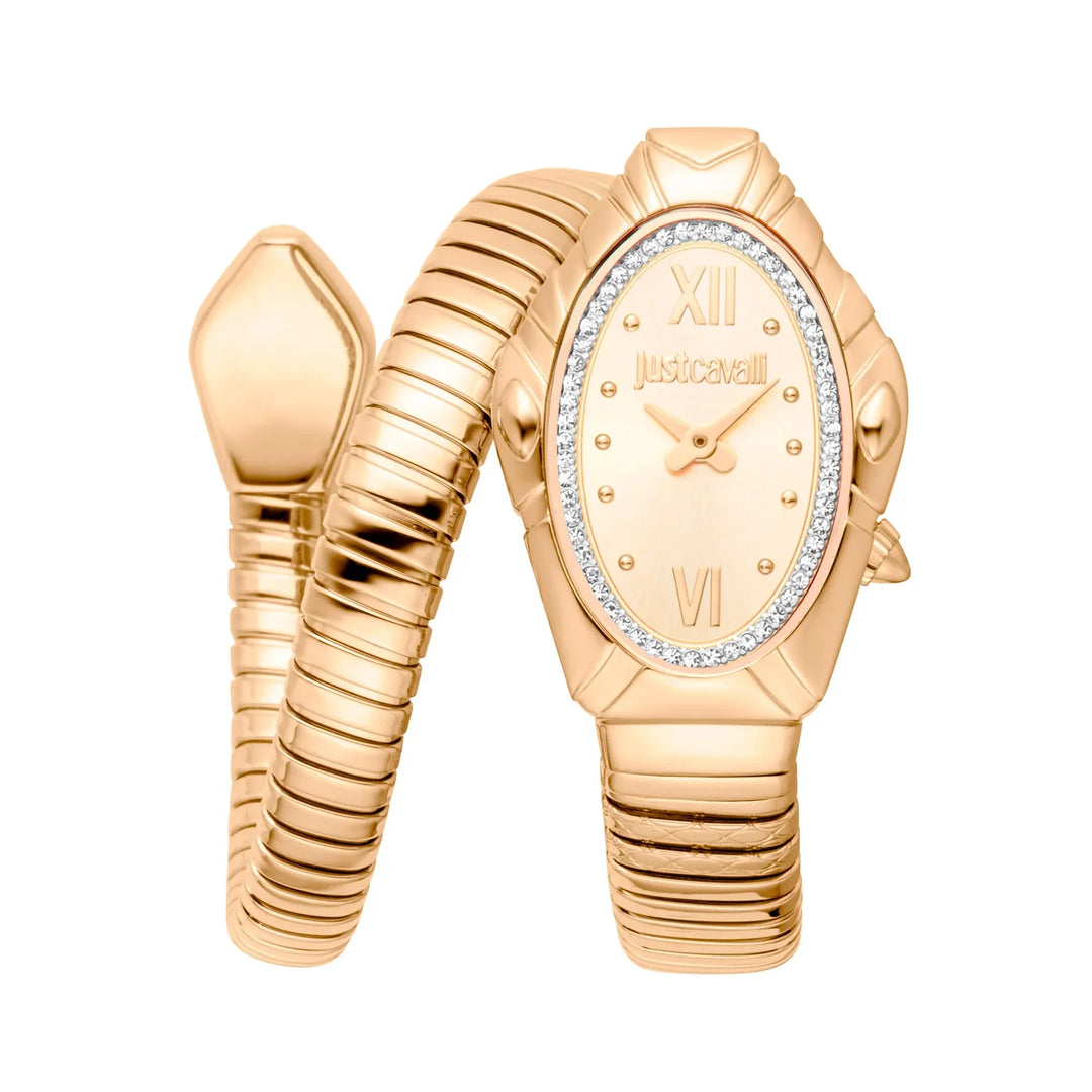 Just Cavalli Signature Snake Lirica Yellow Gold Champagne