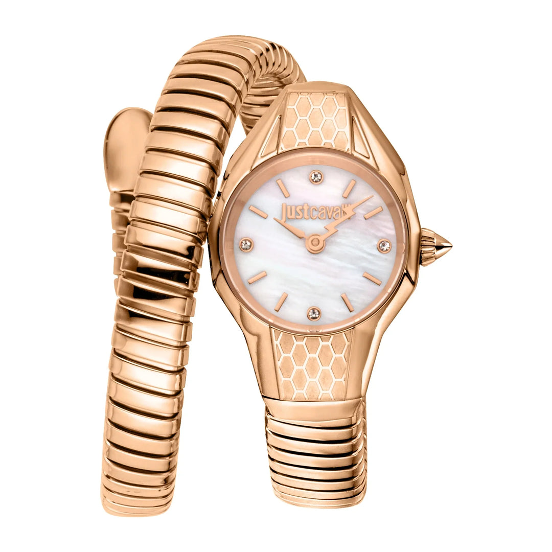 Just Cavalli Signature Snake Vivace Rose Gold Antique white