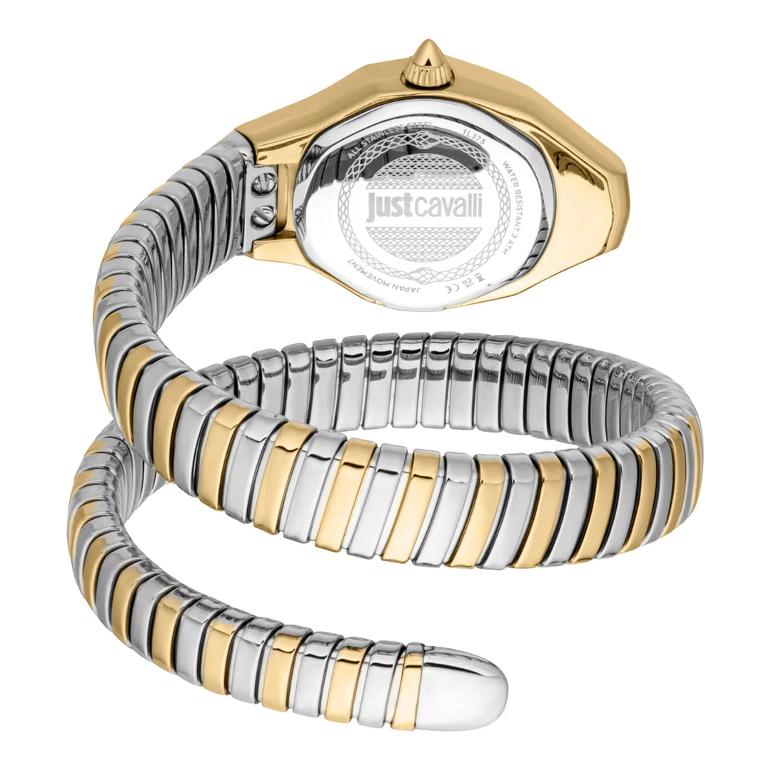 Just Cavalli Signature Snake Vivace Silver Yellow Gold Antique white