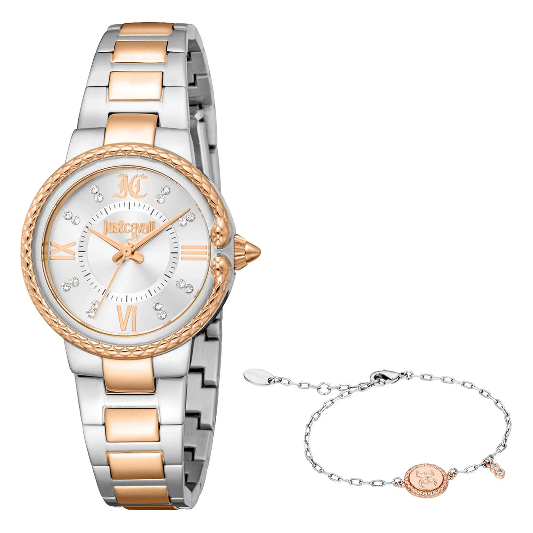 Just Cavalli SET Primavera Snake Two Tones RG Silver