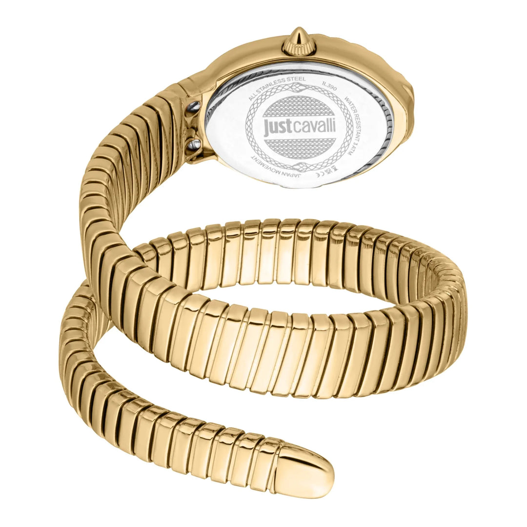 Just Cavalli Signature Snake Fiore Yellow Gold Green