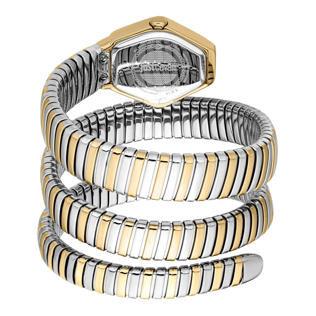 Just Cavalli Signature Snake Romina Silver Yellow Gold Champagne