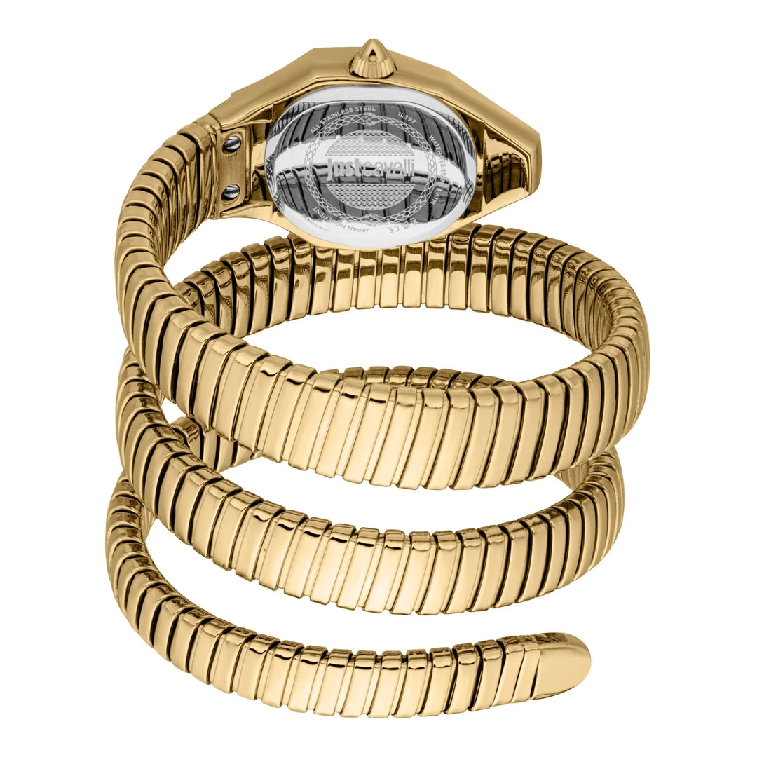 Just Cavalli Signature Snake Lunara Yellow Gold Green