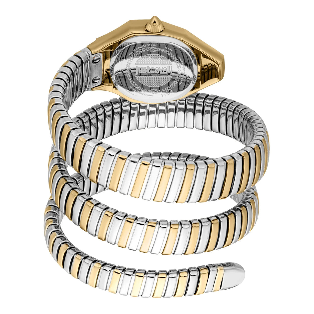 Just Cavalli Signature Snake Lunara Silver Yellow Gold Silver