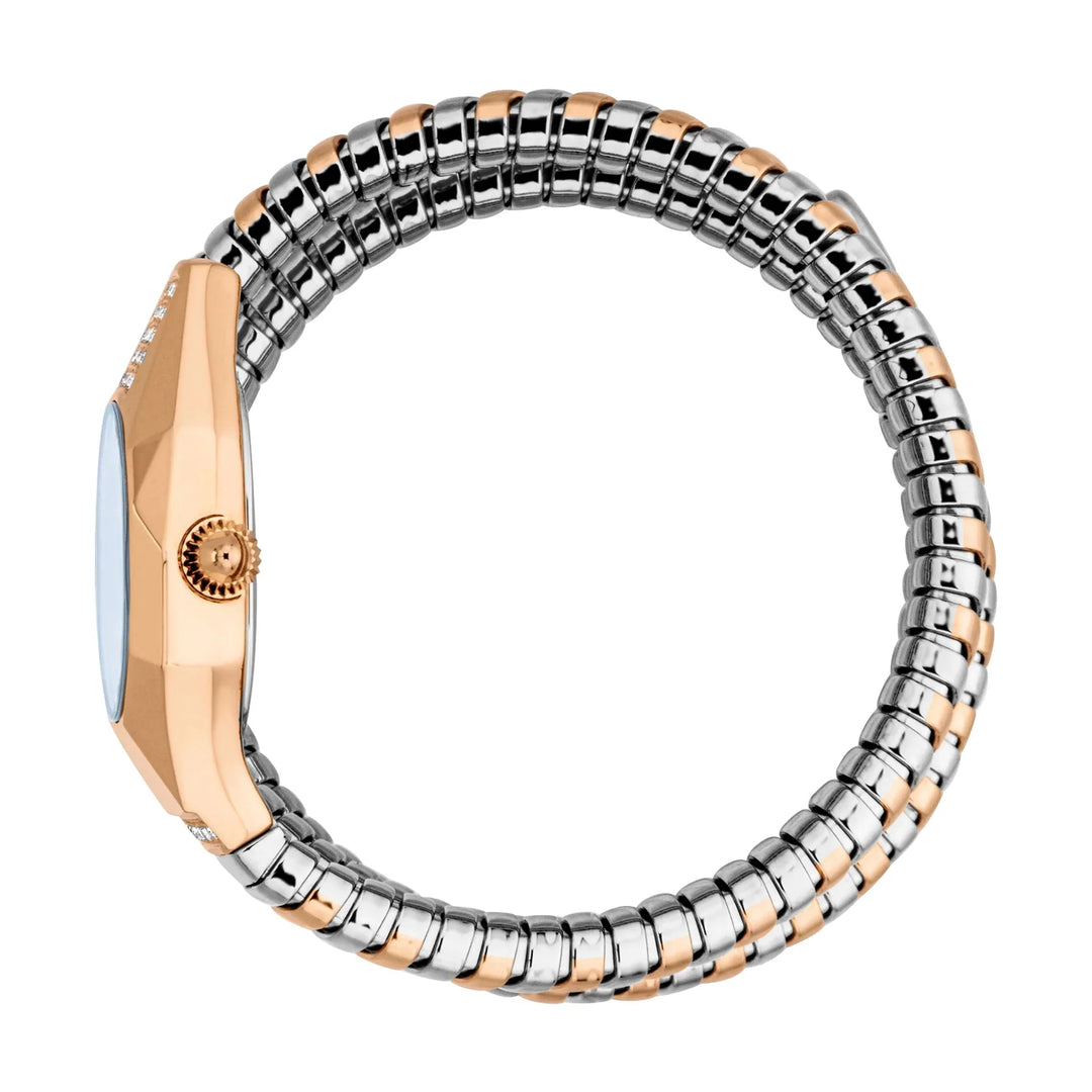 Just Cavalli Signature Snake Lunara Silver Rose Gold Blue