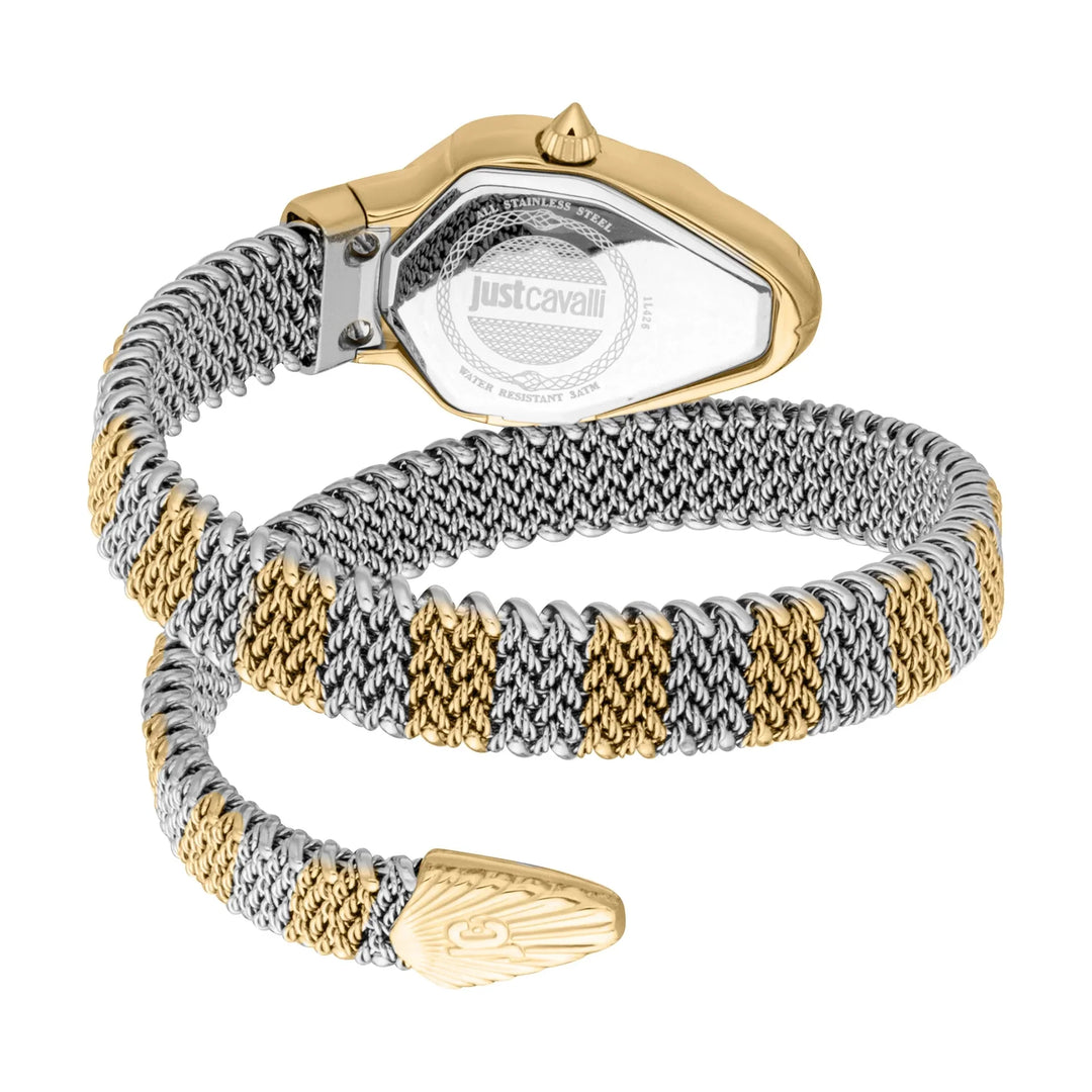 Just Cavalli Signature Snake Fiamma Silver Yellow Gold