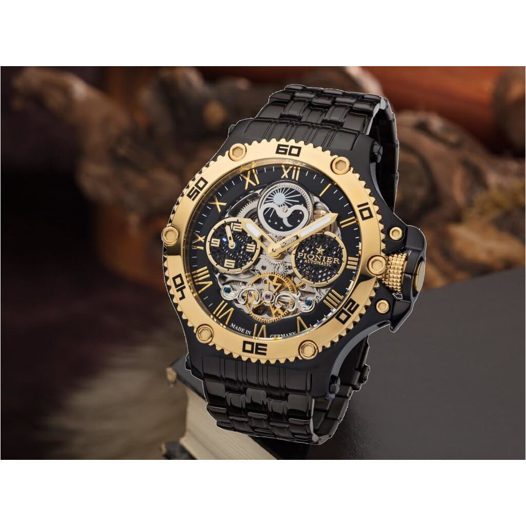TUFINA GERMANY HAWAII PIONIER DUAL TIME STEEL BLACK Watch