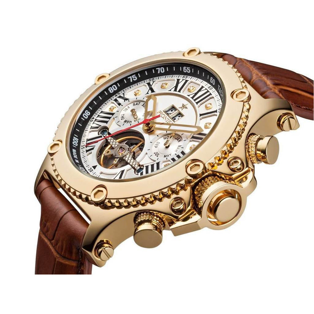TUFINA GERMANY NEW YORK DIAMONDS PIONIER GOLD | BROWN Watch