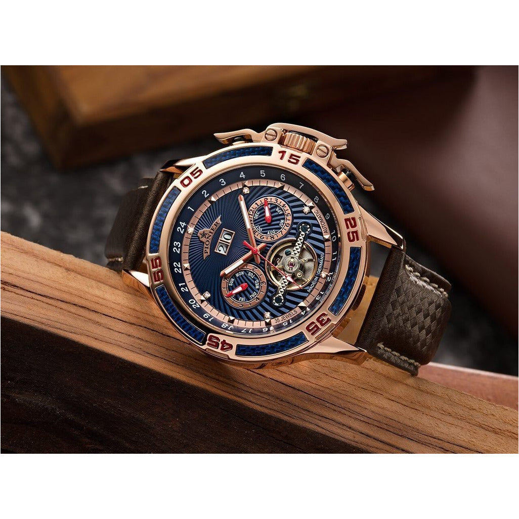 TUFINA GERMANY AMSTERDAM DIAMONDS PIONIER GOLD BROWN | BLUE Watch