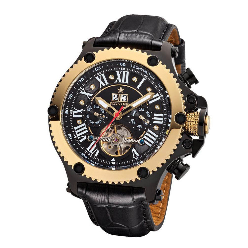 TUFINA GERMANY NEW YORK DIAMONDS PIONIER BLACK | GOLD Watch