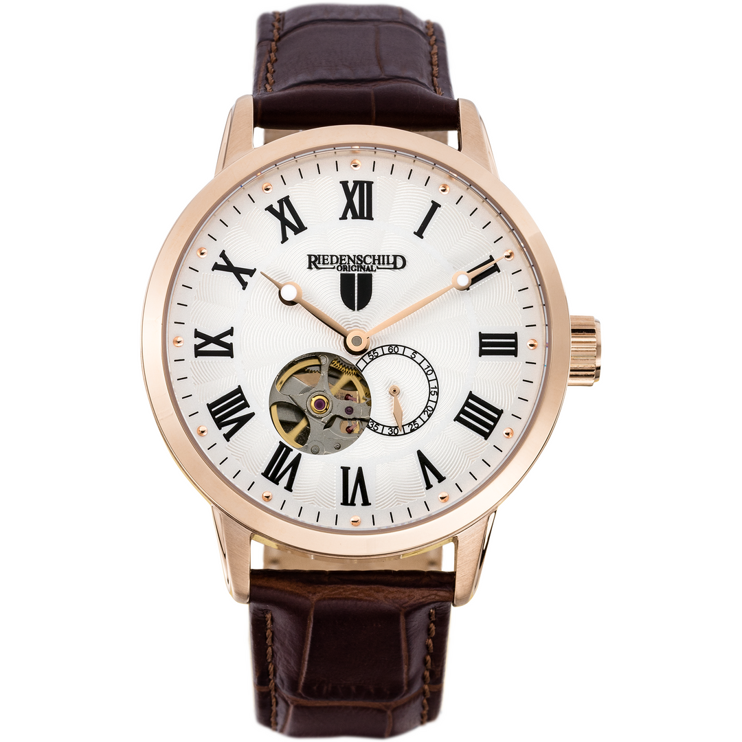 RIEDENSCHILD ORIGINAL Automatic Reich Power Reserve Rose Gold/Brown Watch