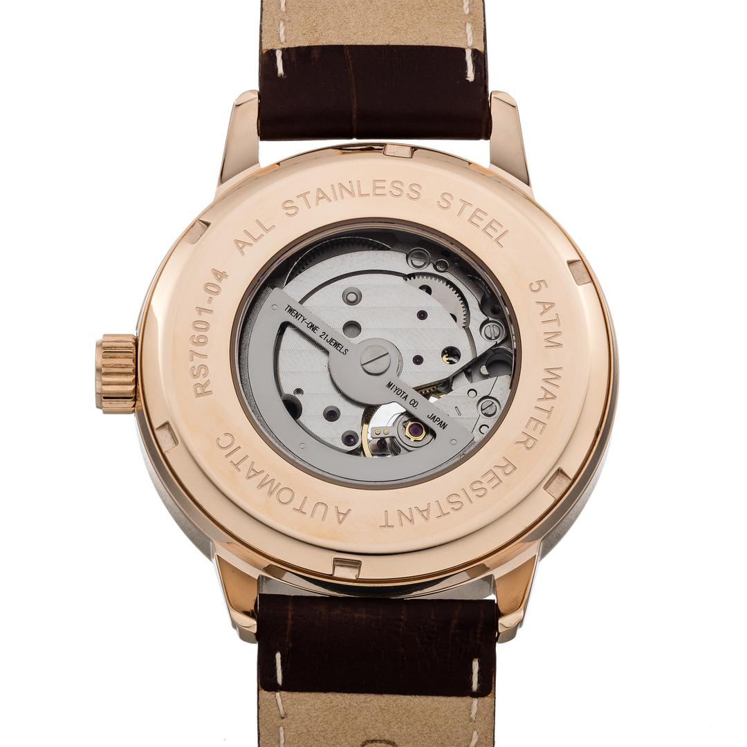 RIEDENSCHILD ORIGINAL Automatic Reich Power Reserve Rose Gold/Brown Watch