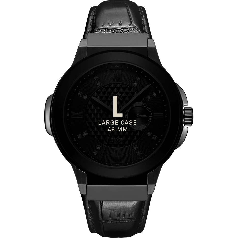 JBW Saxon 48 Black 16 Diamonds Watch