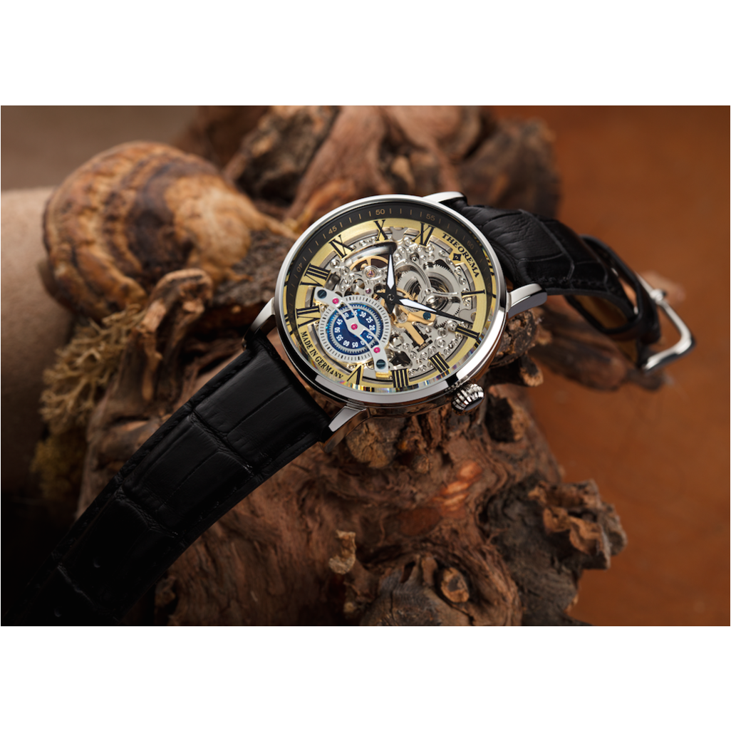TUFINA GERMANY OSLO THEOREMA SILVER | BLACK GOLD TRIM Watch
