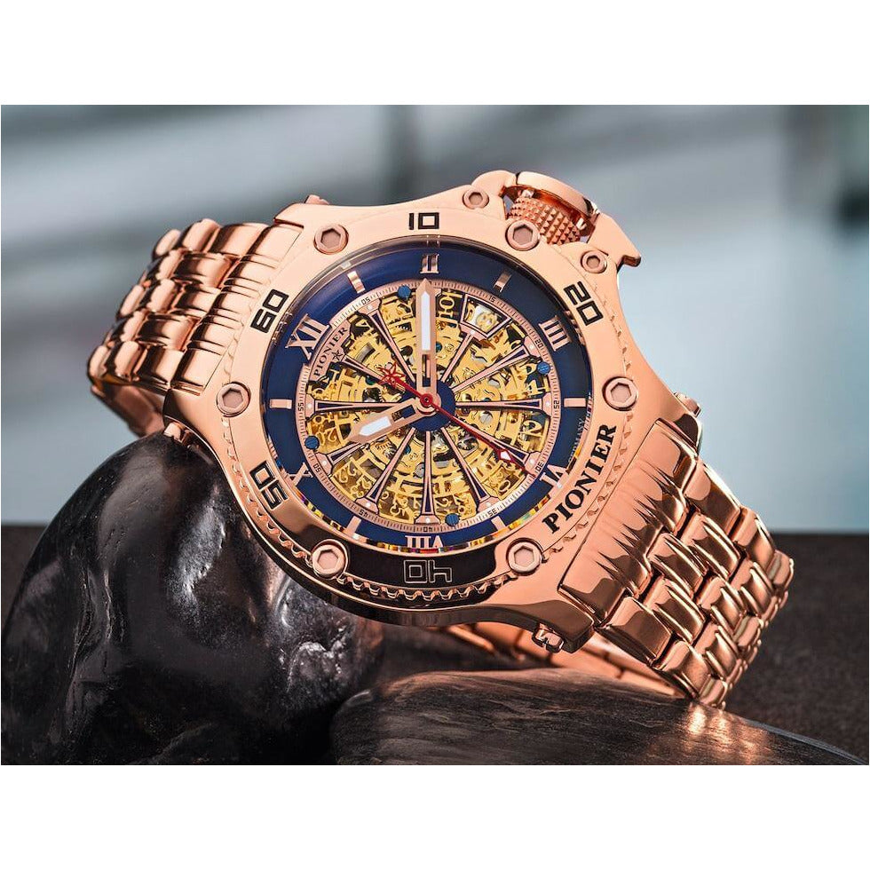 TUFINA GERMANY BARCELONA PIONIER STEEL ROSE GOLD | BLUE Watch