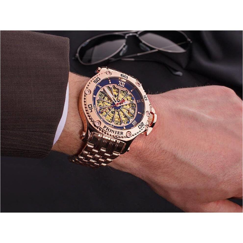 TUFINA GERMANY BARCELONA PIONIER STEEL ROSE GOLD | BLUE Watch