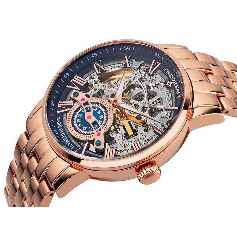 TUFINA GERMANY OSLO THEOREMA STEEL ROSE GOLD | BLUE Watch