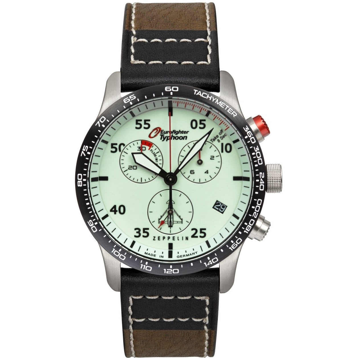 ZEPPELIN Men's Eurofighter Typhoon Night-Glow Chronograph Watch image 0