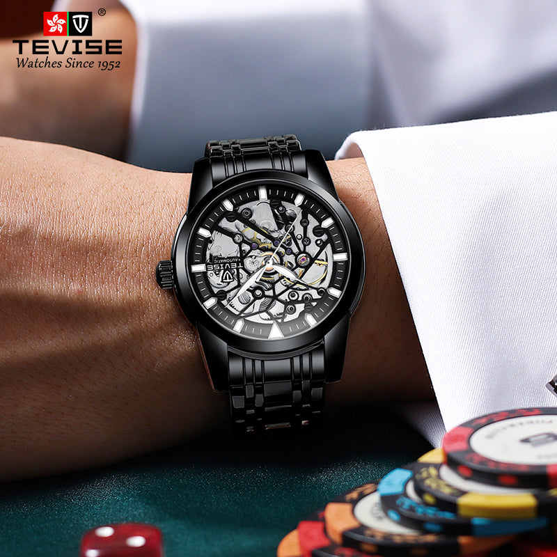 TEVISE Skeleton Classic II Steel Black Edition Watch image 2