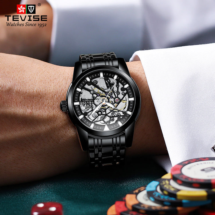 TEVISE Skeleton Classic II Steel Black Edition Watch image 2