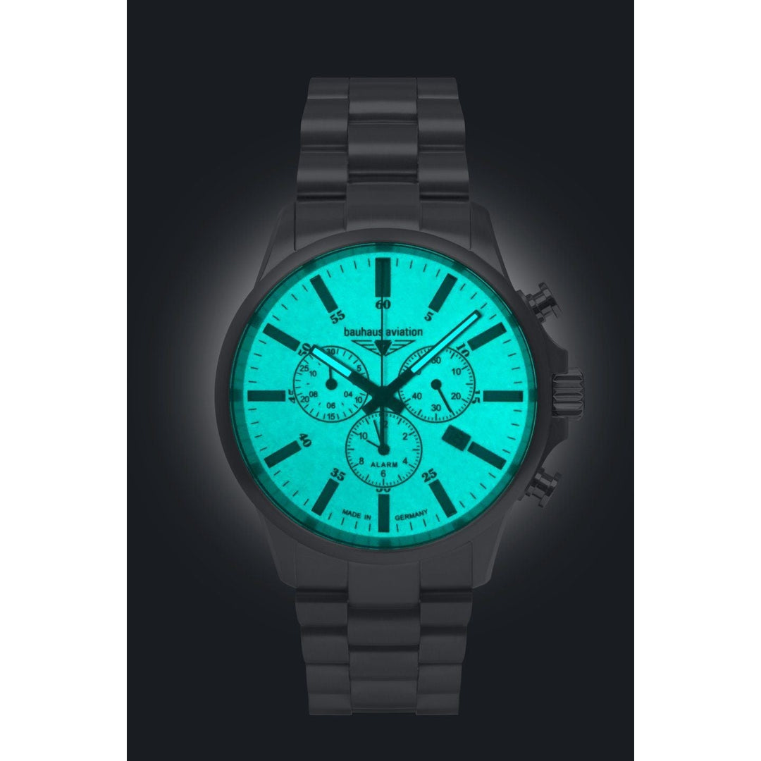 BAUHAUS AVIATION Men’s Titanium Quartz Chronograph Bracelet Watch 2880M5 image 2
