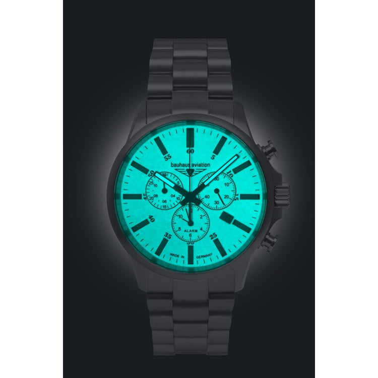 BAUHAUS AVIATION Men’s Titanium Quartz Chronograph Bracelet Watch 2880M5 image 2