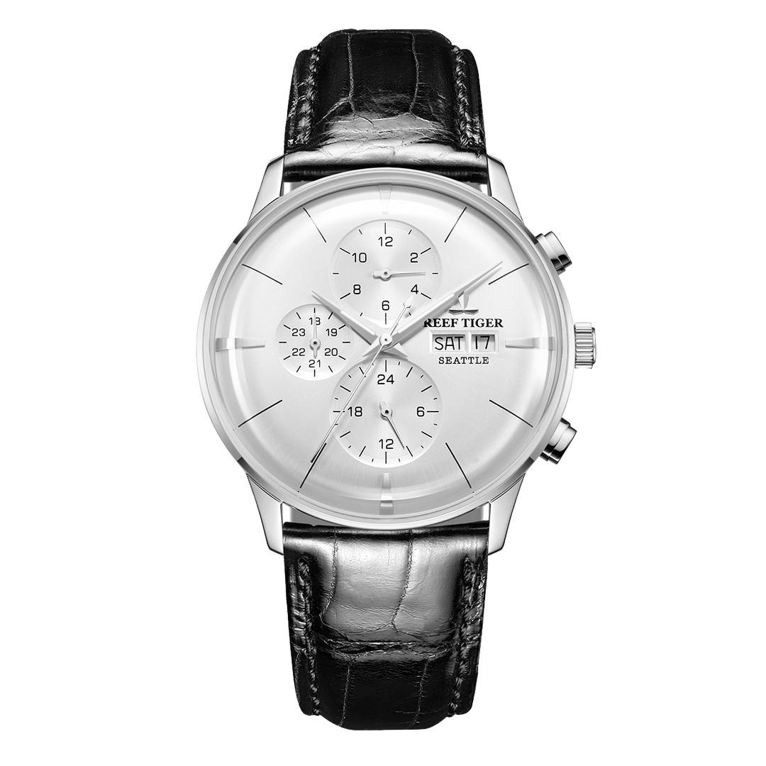 Reef Tiger Men's Seattle Chiefs Automatic Luxury Vintage Dress Chronograph Watch image 0