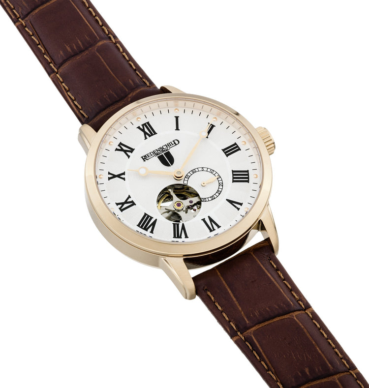 RIEDENSCHILD PRECISION INSTRUMENTS GERMANY Men's Automatic Reich Power Reserve Watch Gold/Brown image 2