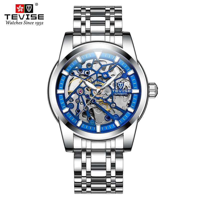 TEVISE Skeleton Classic II Steel Silver/Blue Watch image 0