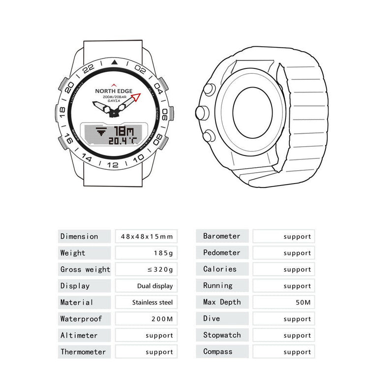 NORTH EDGE Tactical Gavia Watch Silicone Orange image 13