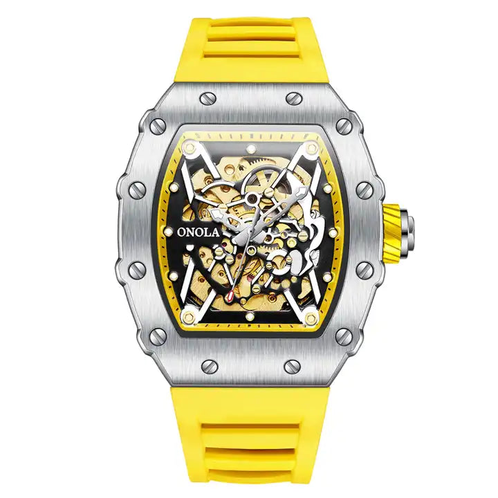 ONOLA Creed-X AUTOMATIC Watch - Silver / Yellow image