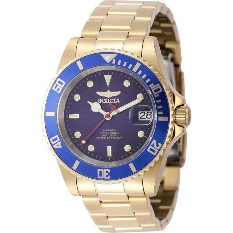 INVICTA Men's Pro Diver Ocean Voyage Automatic 40mm Oyster Bracelet Watch Gold/Blue image 0