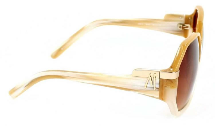 GUESS by MARCIANO Women's Ivory Horn Hexagonal Sunglasses