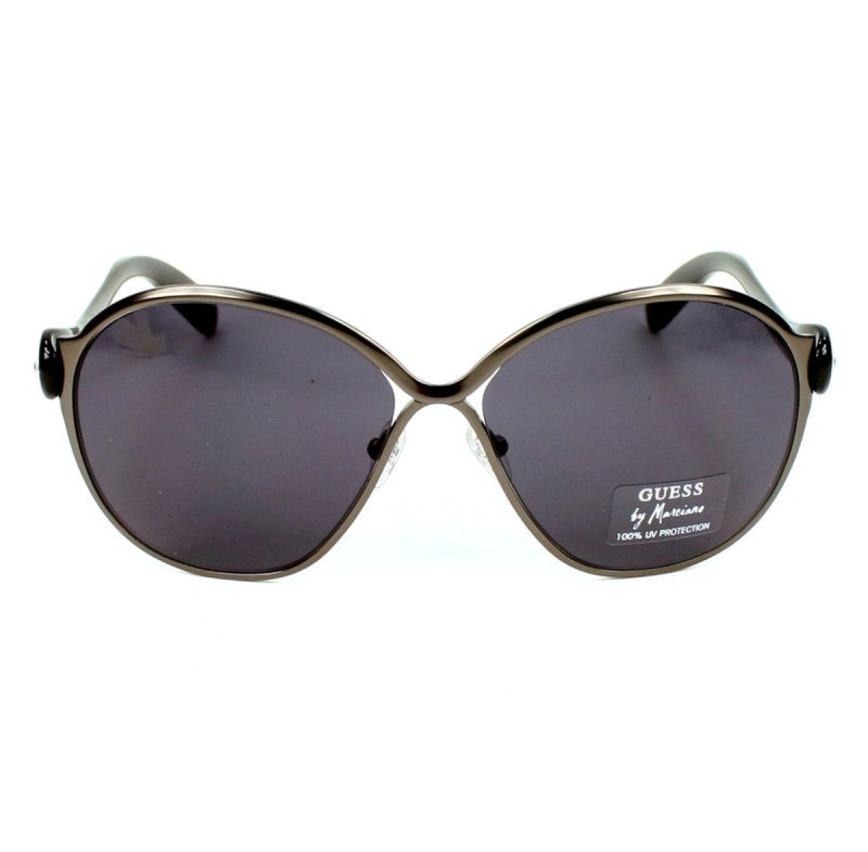 GUESS by MARCIANO Women's Black Acetate Semi Rimless Diamante Sunglasses