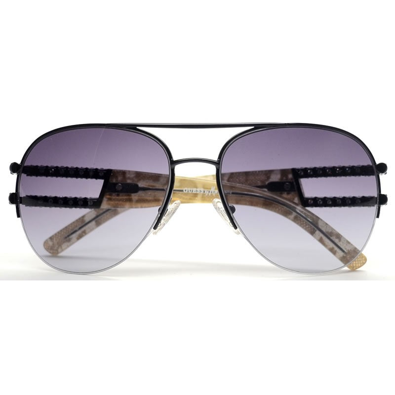 GUESS by MARCIANO Women's Leopard Aviator Diamante Sunglasses