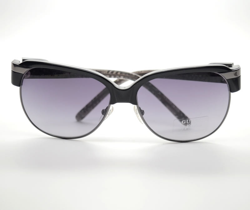 GUESS by MARCIANO Unisex Half-Rim Aviator Sunglasses Black