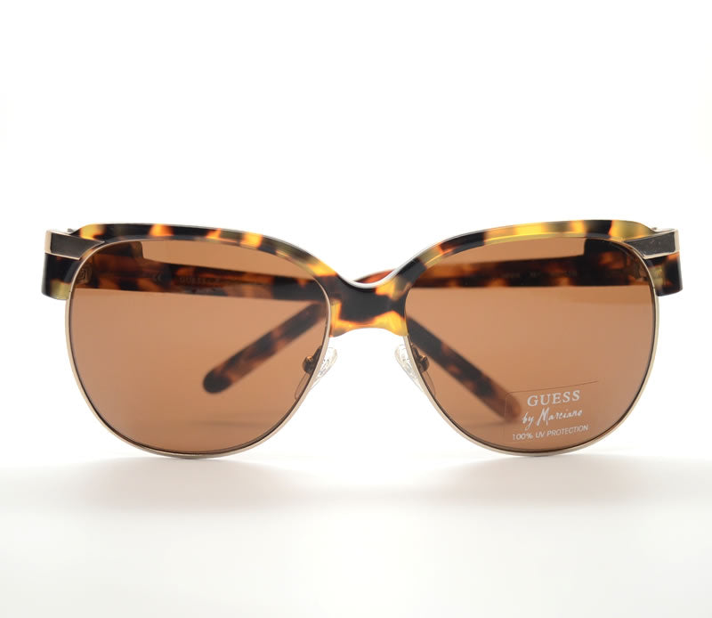 GUESS by MARCIANO Men's Half-Rim Aviator Sunglasses Tortoise