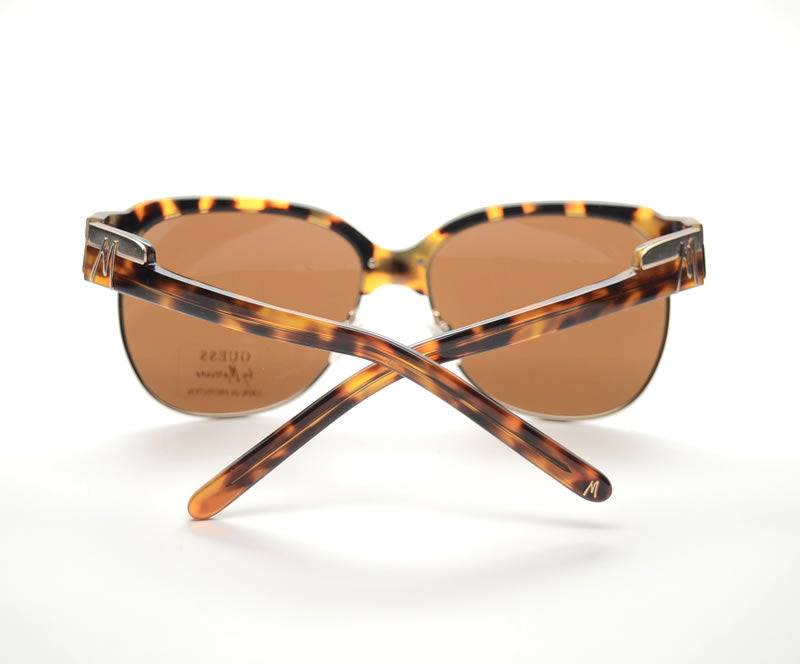 GUESS by MARCIANO Men's Half-Rim Aviator Sunglasses Tortoise
