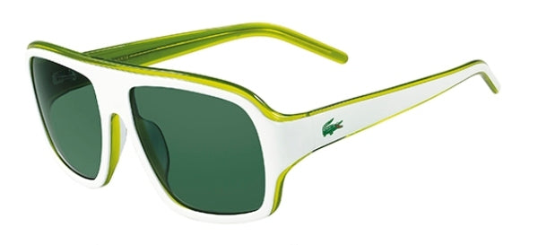 LACOSTE Unisex L!ve L643S 105 White/Green Trim Sunglasses (Bidding @ R1)