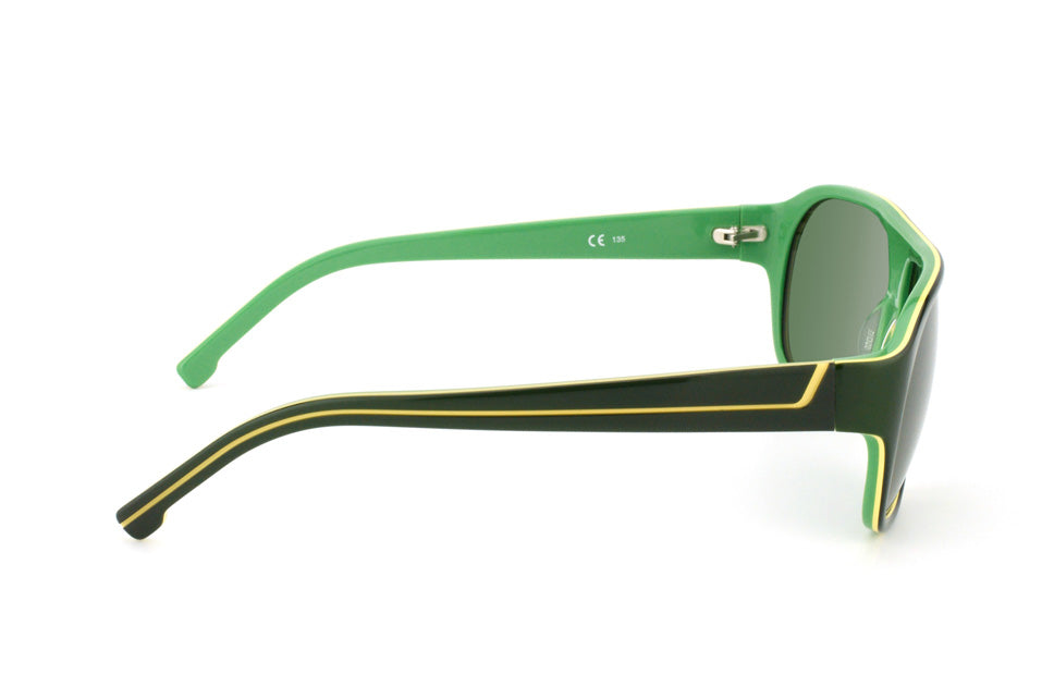 LACOSTE Men's Black Green Trim Modern Aviator Sunglasses (Bidding @ R1)