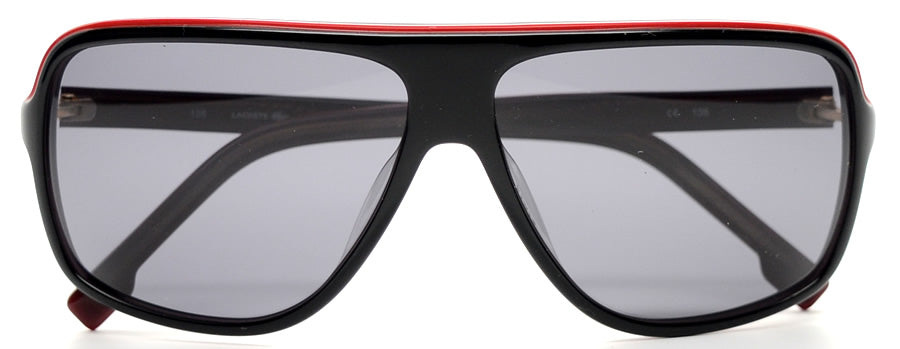 LACOSTE Men's Polarized Acetate Red Trim Modern Aviator Sunglasses (Bidding @ R1)