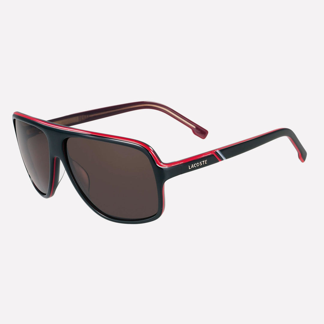 LACOSTE Men's Polarized Acetate Red Trim Modern Aviator Sunglasses (Bidding @ R1)