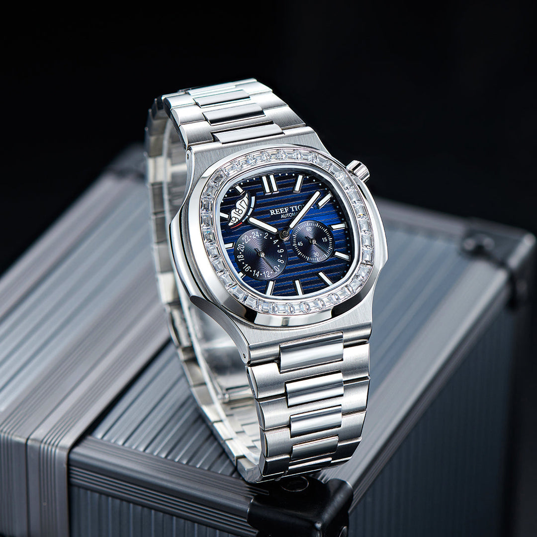 Reef Tiger Men's Peak 44mm Square Crystal Bezel Automatic Watch RGA2019 image 2