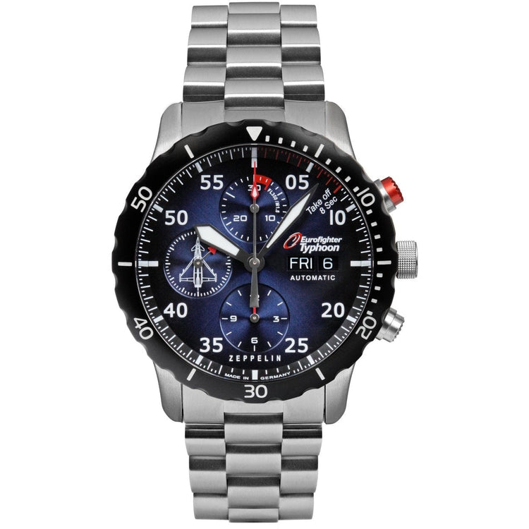 ZEPPELIN Men's Eurofighter Automatic Chronograph Steel Bracelet Watch 7218M3 image 0