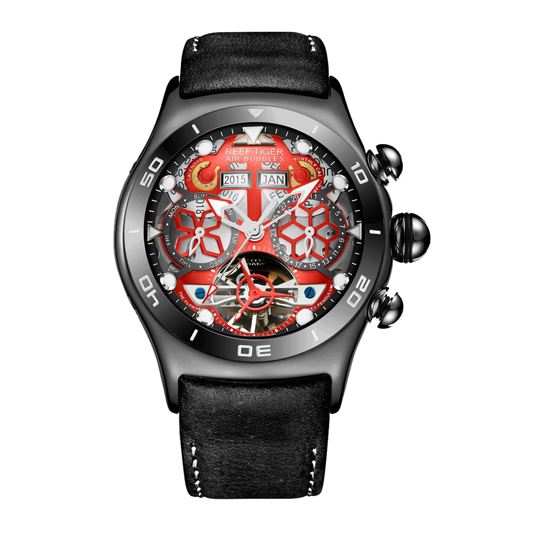 Reef Tiger Men's Aurora Air Bubbles Automatic Mechanical Skeleton Watch image 9
