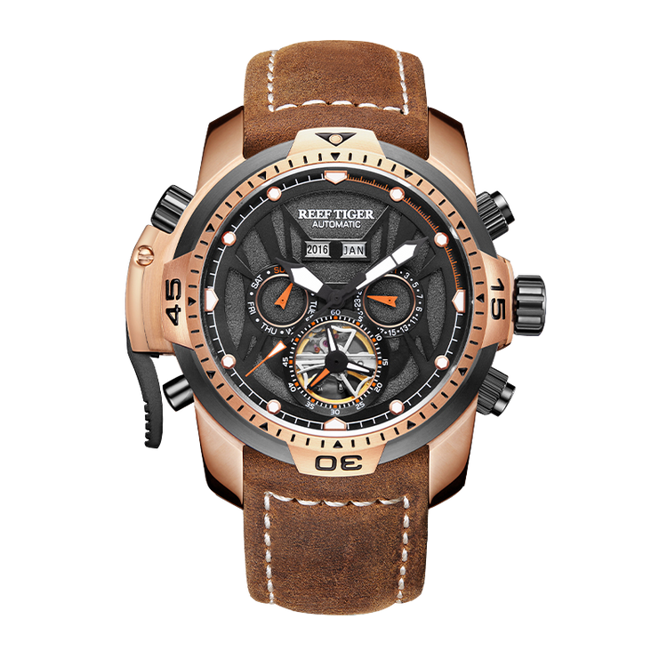 Reef Tiger Men's Aurora Transformers Skeleton Automatic Mechanical Watch image 0