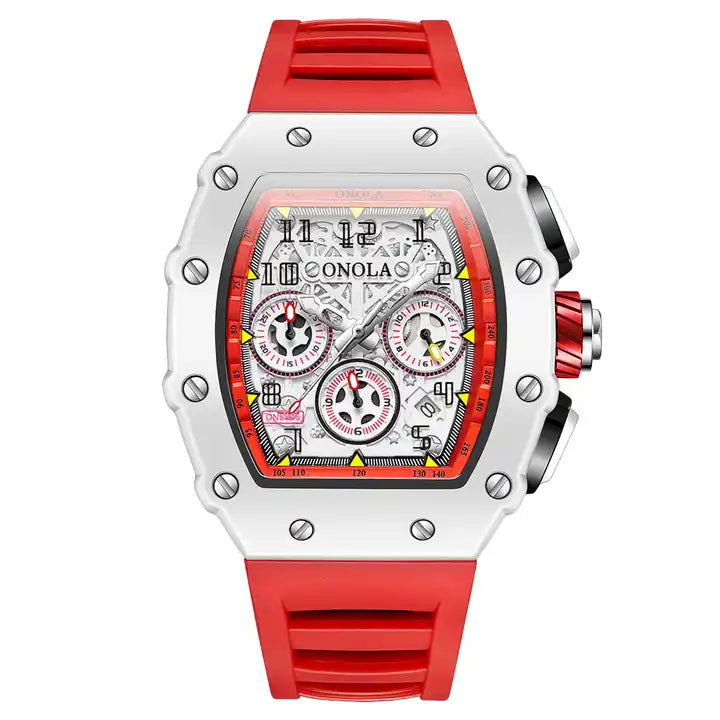 ONOLA Grande Prix Shanghai Chronograph Watch MILK - White / Red image